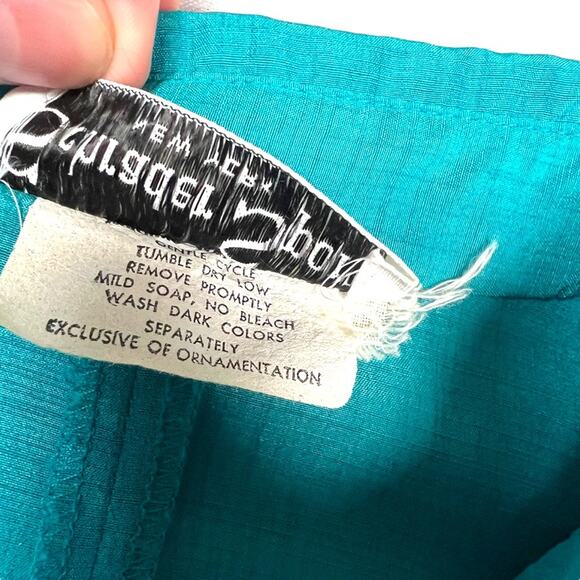 Vintage Schrader Sport New York Dress Teal Long Sleeve Collared Midi‎ Women's - Picture 11 of 13